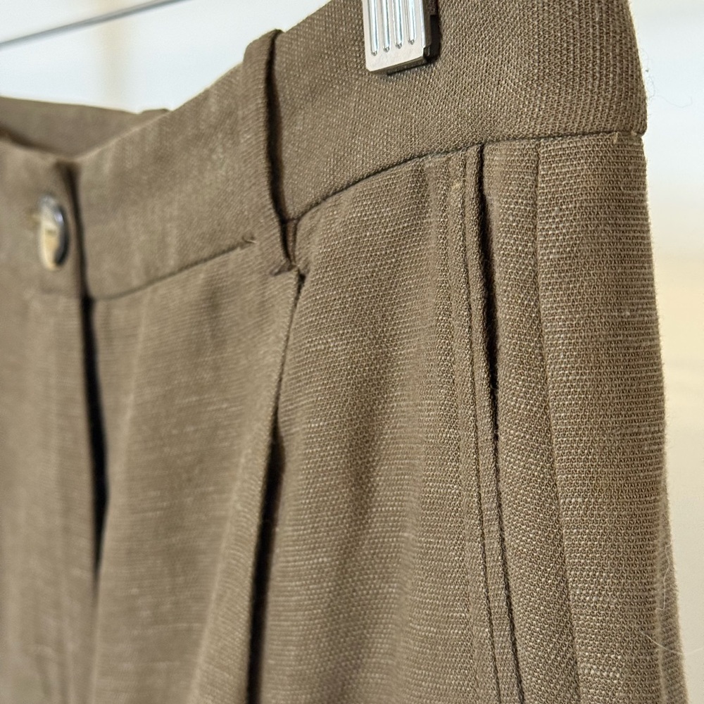 Massimo Dutti Women's Olive Green Trousers
